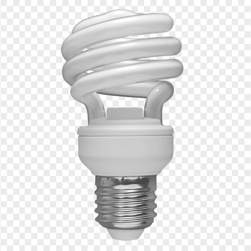 HD White Economy Spiral Energy Saving Bulb PNG