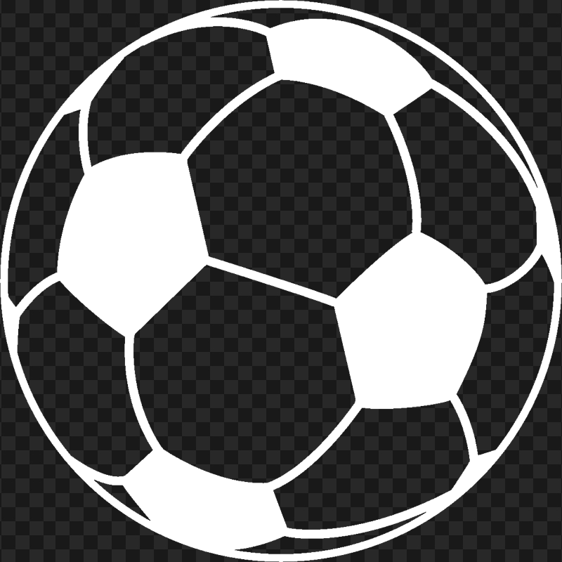 HD White Football Outline Ball Icon Transparent Background