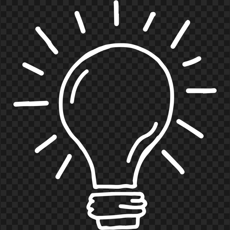 HD White Glowing Bulb Idea Clipart Icon PNG