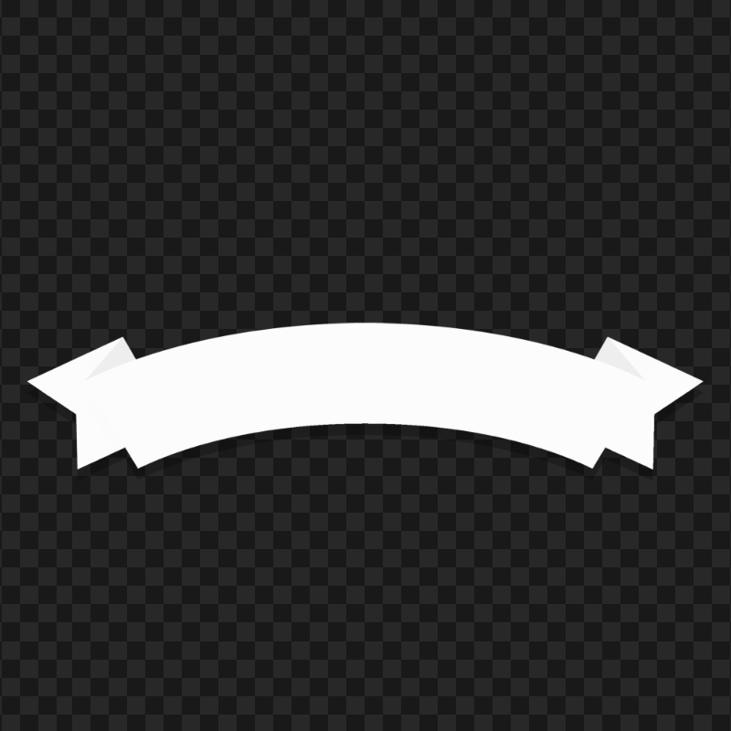 HD White Graphic Ribbon Banner Transparent Background