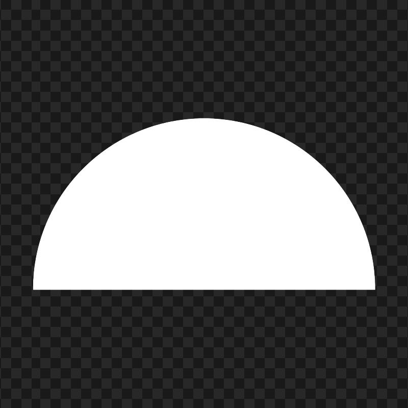 HD White Half Semi Circle Transparent PNG