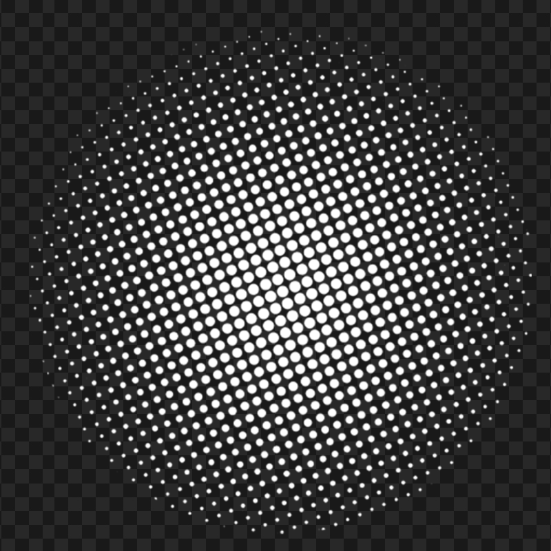 HD White Halftone Circle Dots PNG