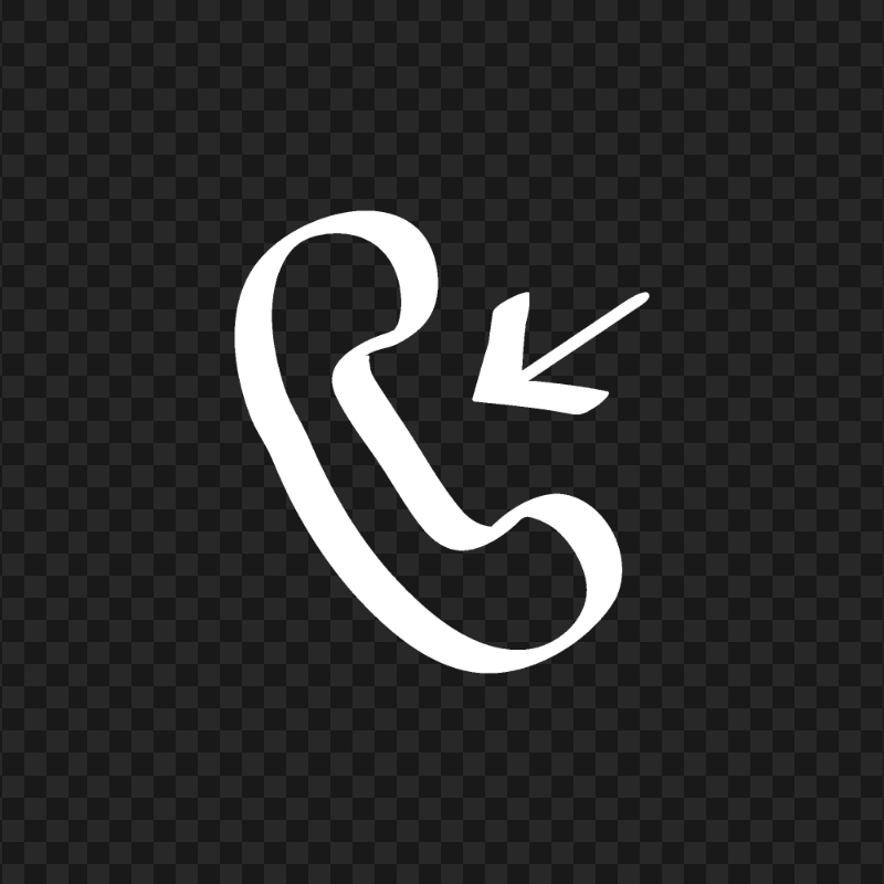 HD White Hand Draw Phone Receive A Call Icon Transparent PNG