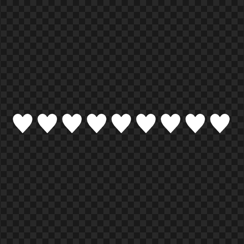 HD White Hearts Emoji Horizontal Border PNG