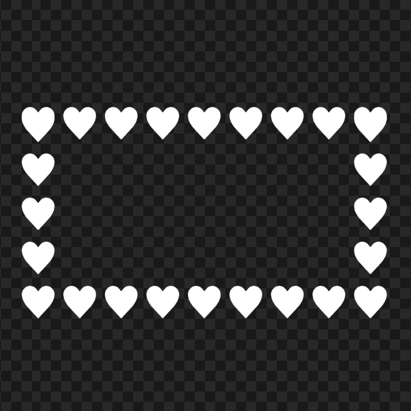 HD White Hearts Emoji Horizontal Frame PNG