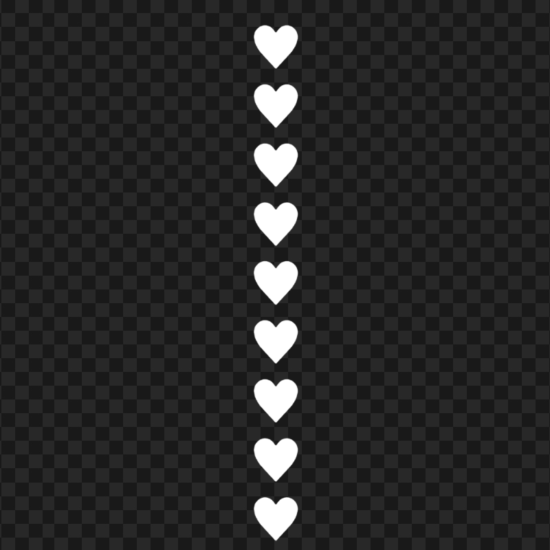 HD White Hearts Emoji Vertical Border PNG