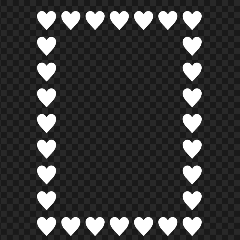 HD White Hearts Emoji Vertical Frame PNG