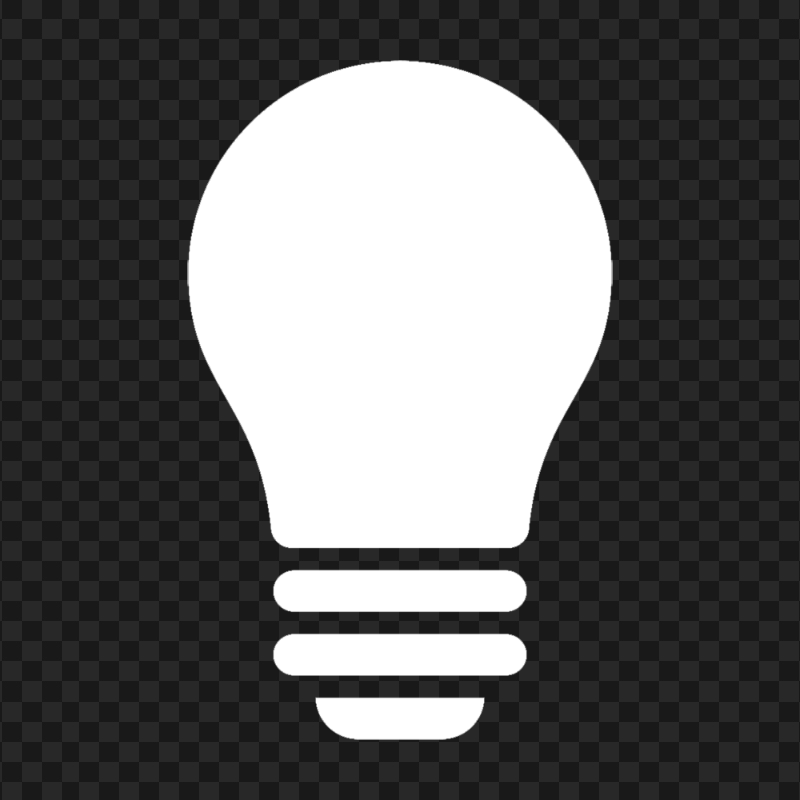 HD White Light Bulb Silhouette Icon PNG