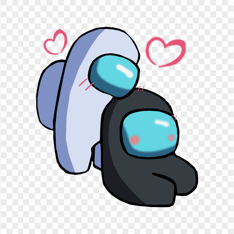 HD White Love Black Among Us Characters Valentines Romance PNG