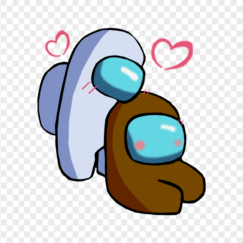 HD White Love Brown Among Us Characters Valentines Romance PNG