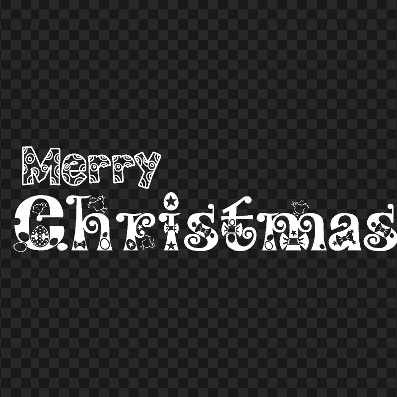 HD White Merry Christmas Text Illustration PNG