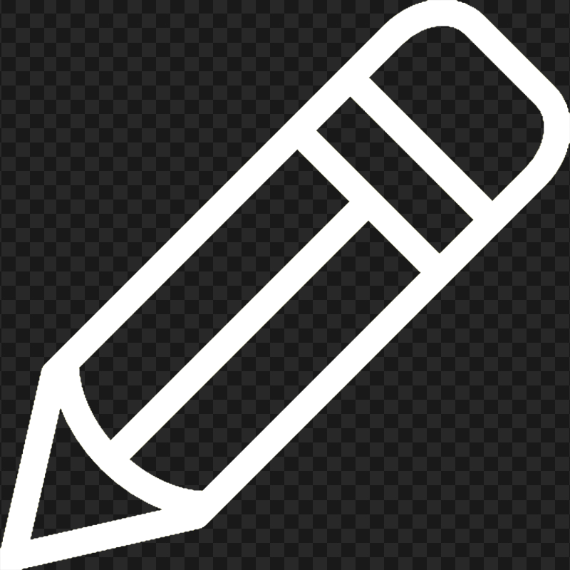 HD White Outline Angle Short Pencil Icon PNG