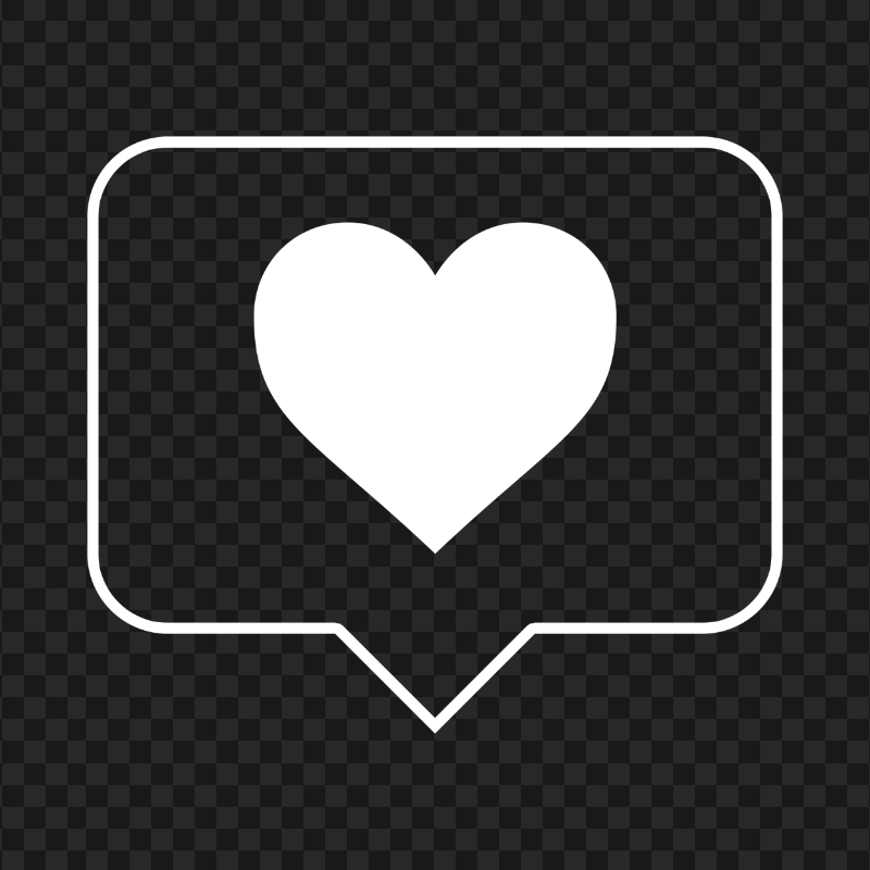 HD White Outline Heart Icon Notification Instagram PNG