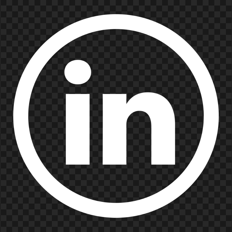 HD White Outline Linkedin Round Icon PNG