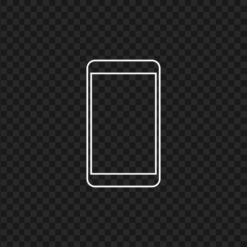 HD White Outline Modern Smartphone Icon Transparent PNG