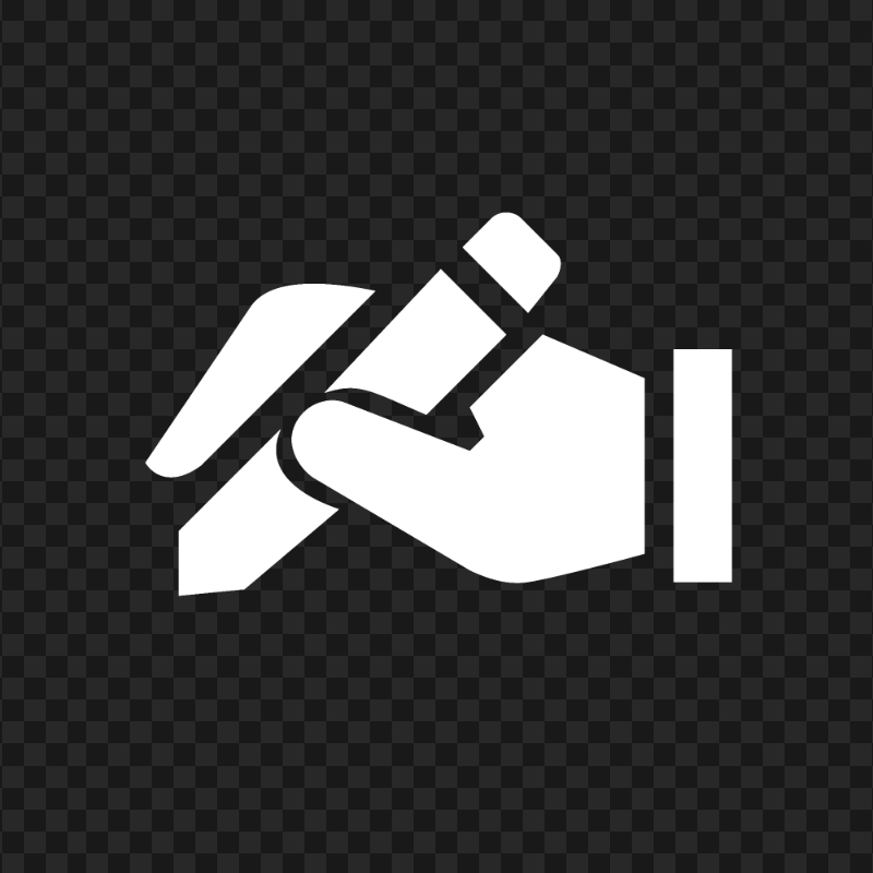 HD White Pencil on Hand Icon PNG