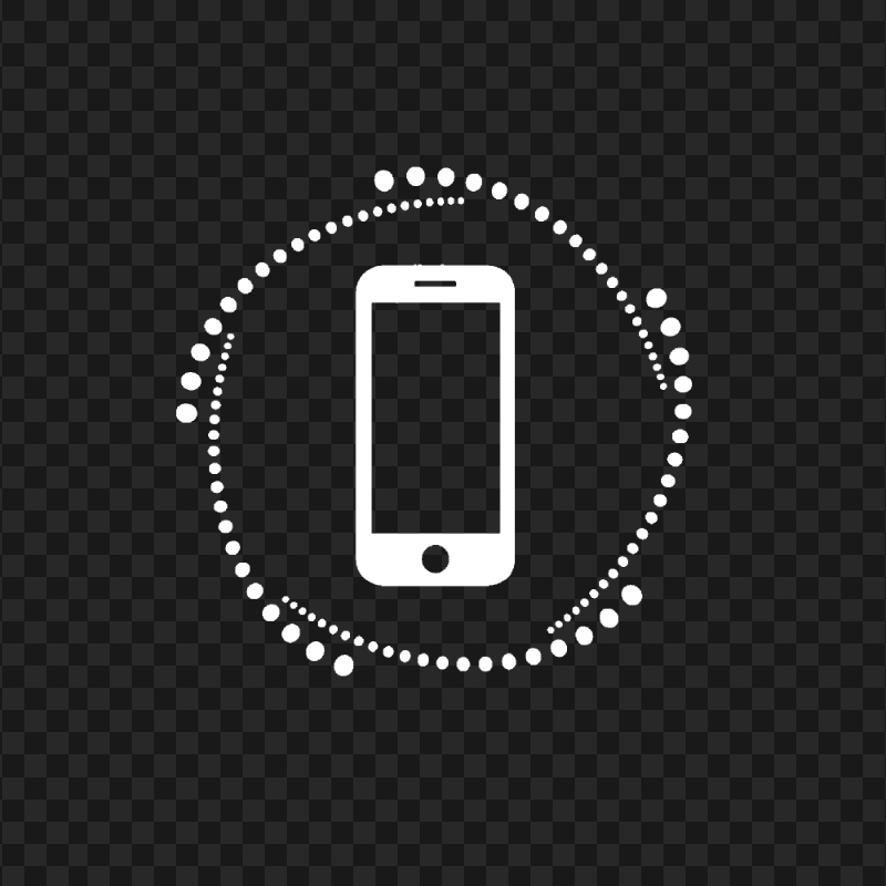 HD White Phone Outline Logo Transparent PNG