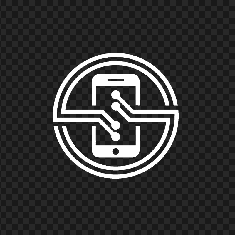 HD White Phone Round Circle Logo Transparent PNG