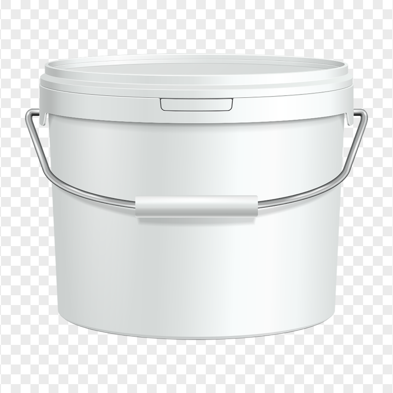HD White Plastic Food Bucket Container Transparent PNG