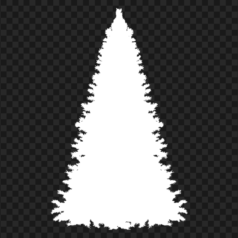 HD White Real Christmas Tree Clipart Silhouette Shape PNG