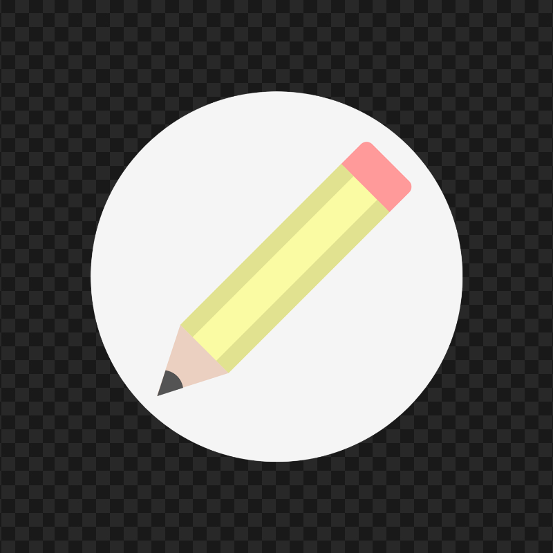 HD White Round Background Pencil Icon PNG