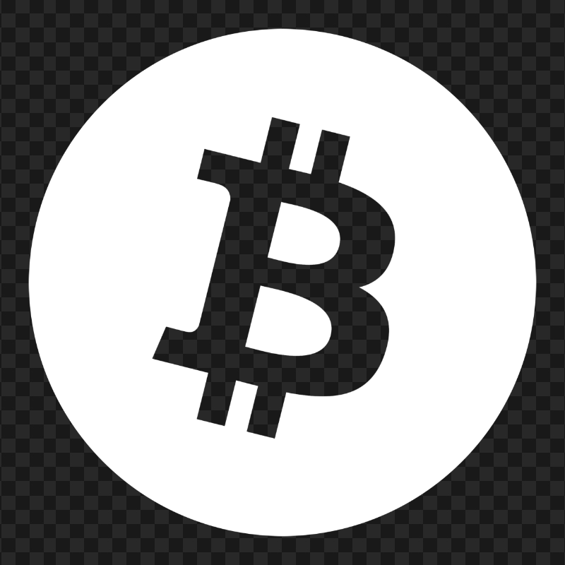 HD White Round Btc Logo Icon PNG
