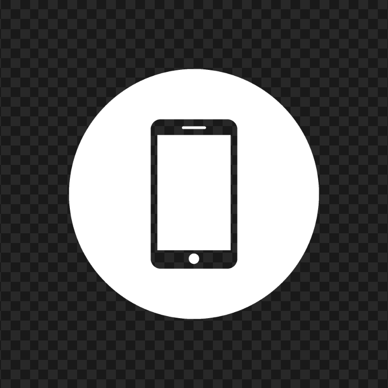 HD White Round Circle Modern Smartphone Icon Transparent PNG
