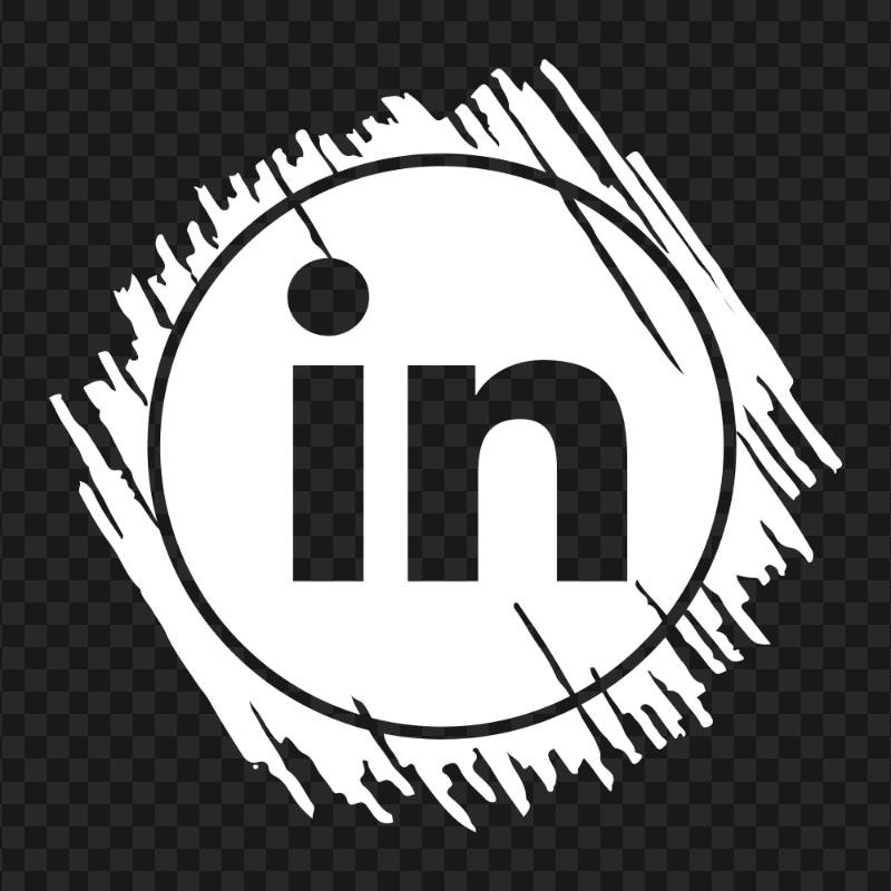 HD White Scribble Linkedin Aesthetic icon PNG