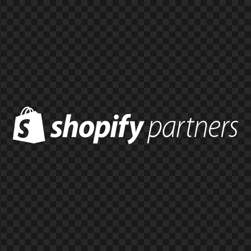 HD White Shopify Partners Horizontal Logo