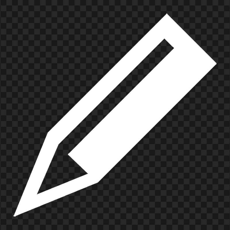 HD White Short Angle Pencil Icon PNG