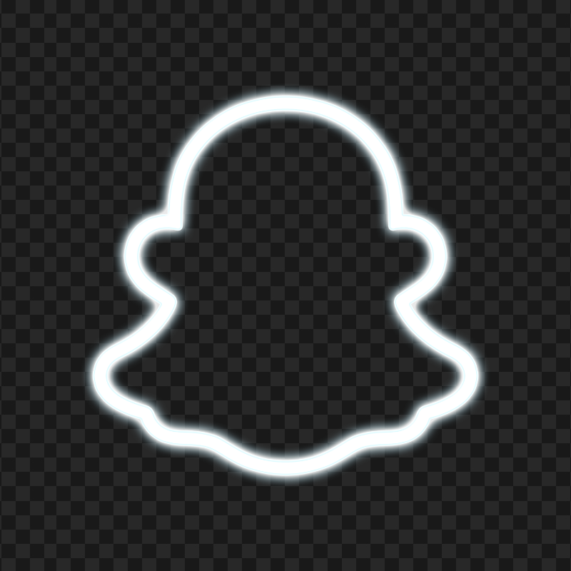 HD White Snapchat Neon Logo PNG