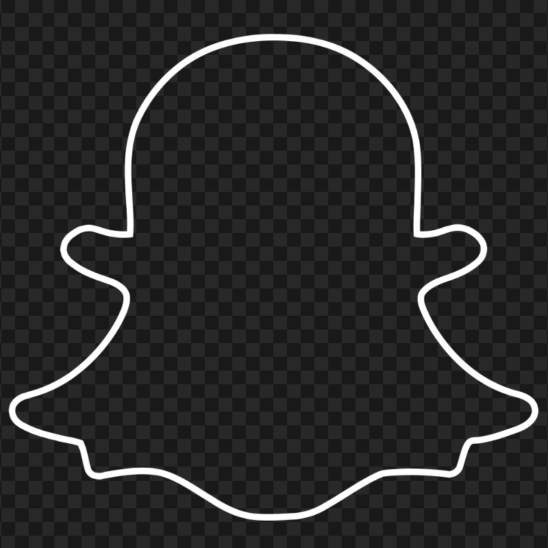 HD White Snapchat Outline Ghost Logo Icon Symbol PNG