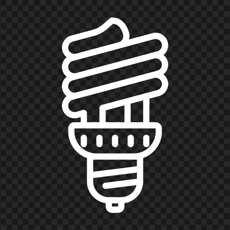 HD White Spiral Bulb Icon PNG