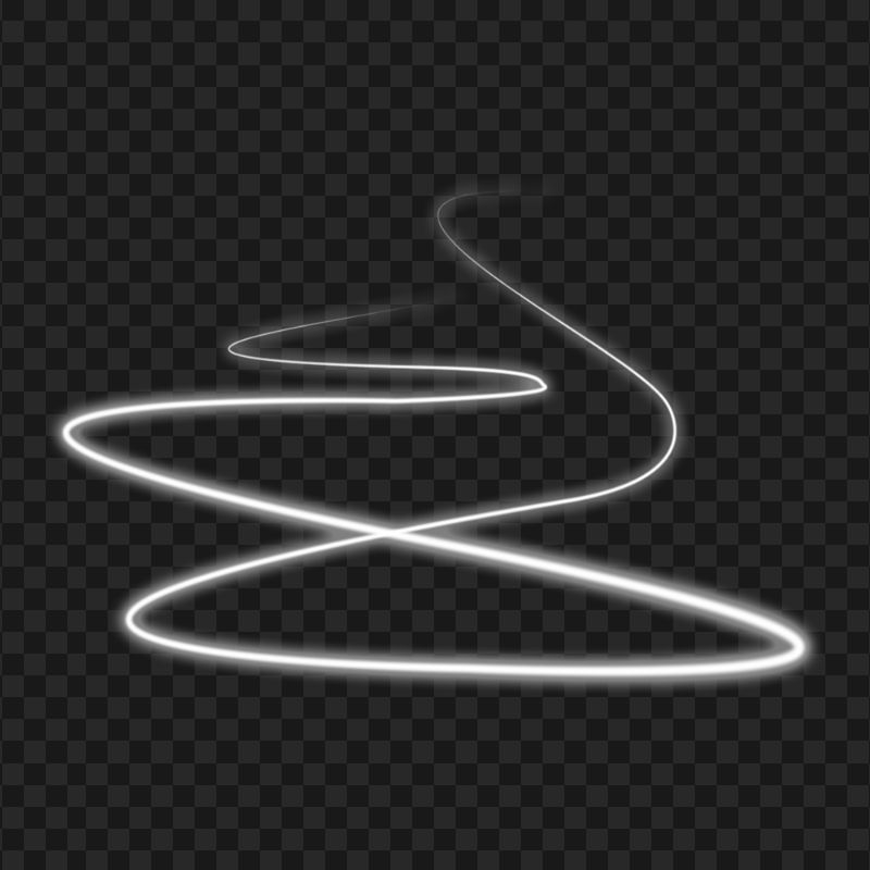 HD White Spiral Swirl Curve Neon Light Line PNG