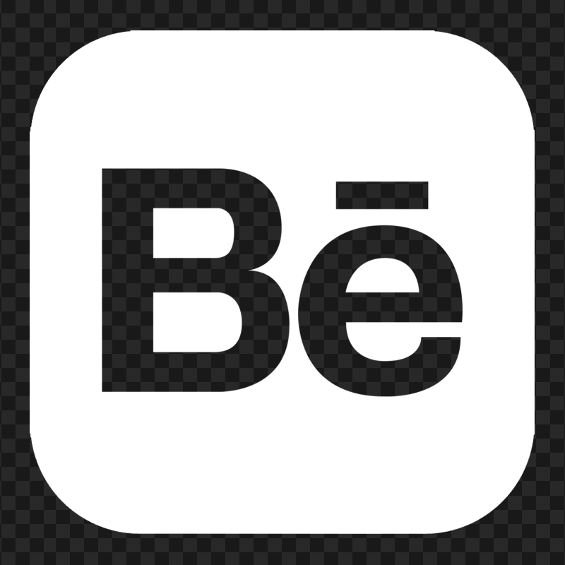 HD White Square Behance App Logo Icon PNG