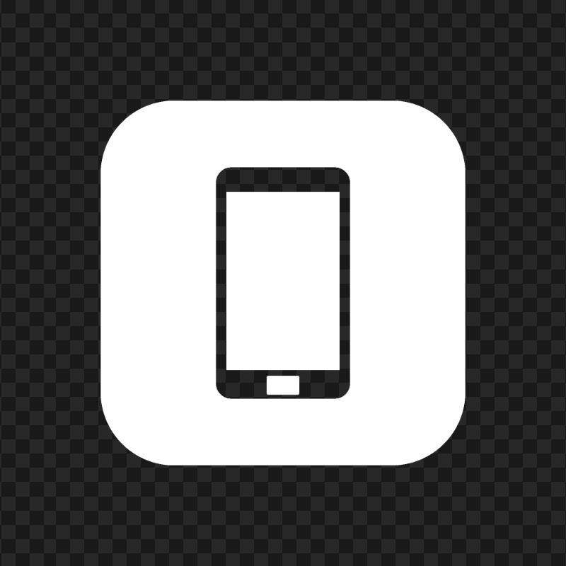 HD White Square Modern Smartphone Icon Transparent PNG