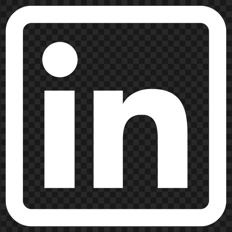 HD White Square Outline Linkedin IN Icon Symbol PNG