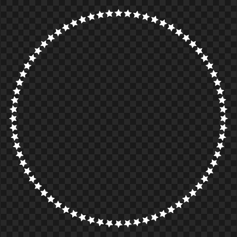 HD White Stars Circle Frame PNG