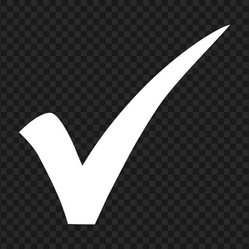 HD White Tick Mark Icon Transparent Background