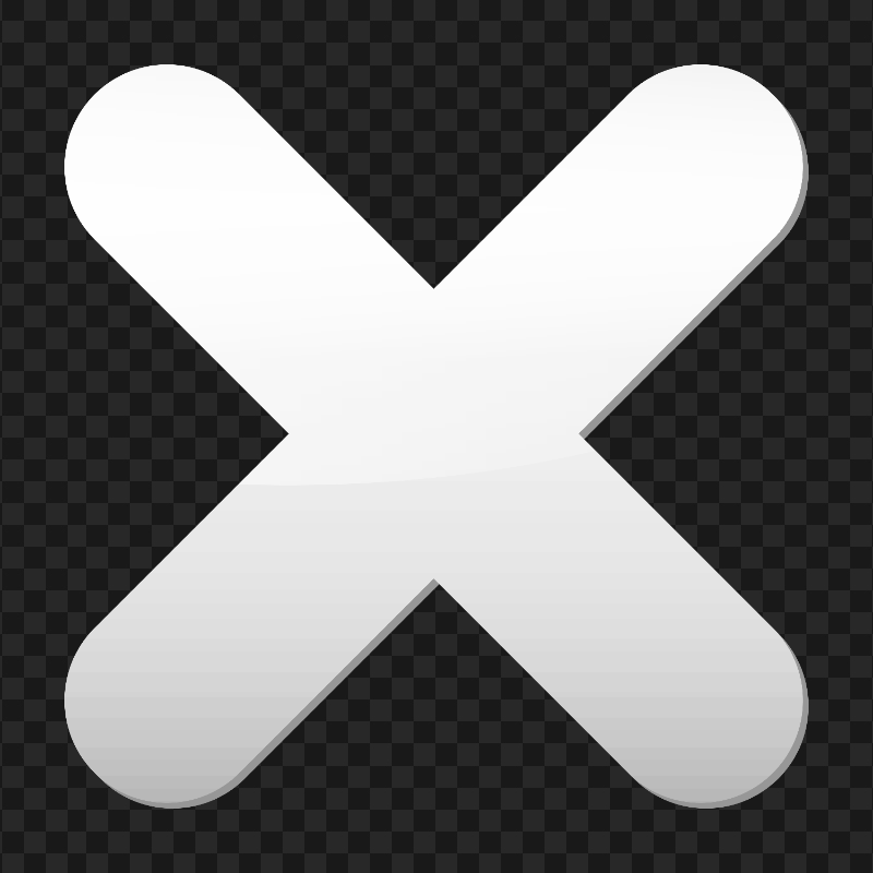 HD White X Cross Mark Icon PNG