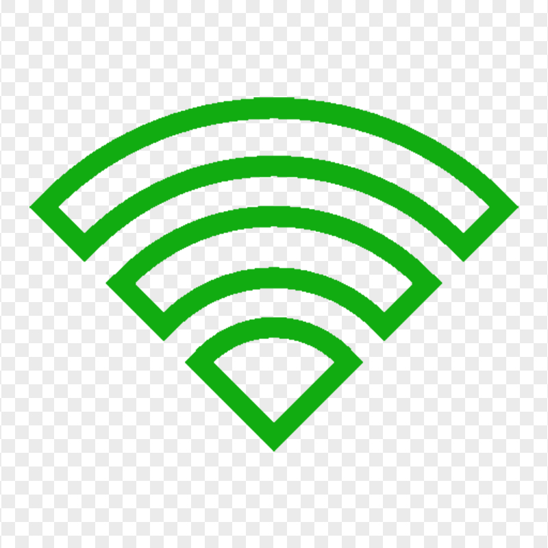HD Wifi Green Outline Logo Icon Symbol PNG