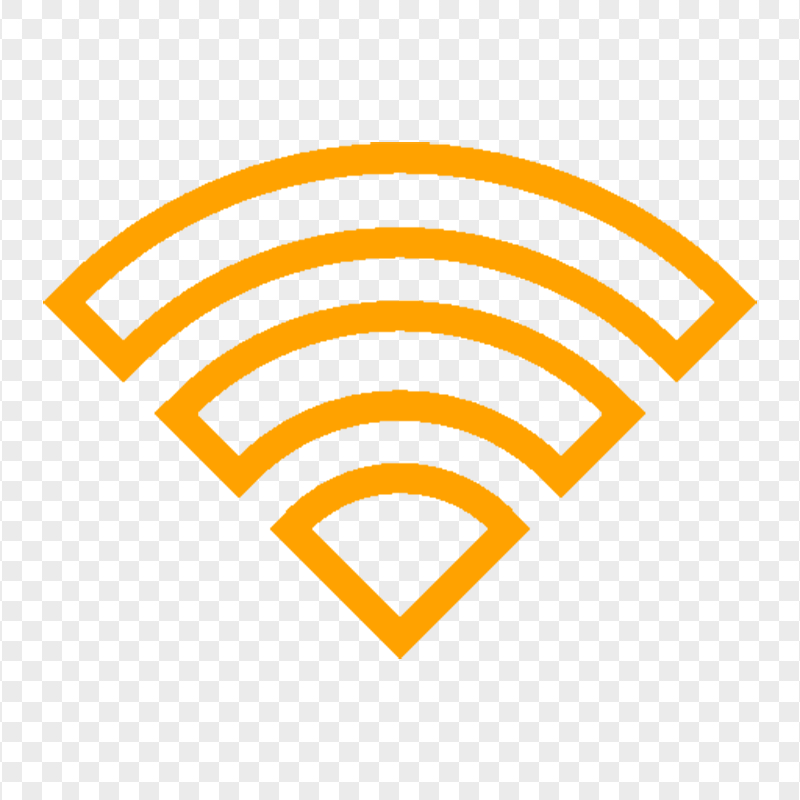 HD Wifi Orange Outline Logo Icon Symbol PNG