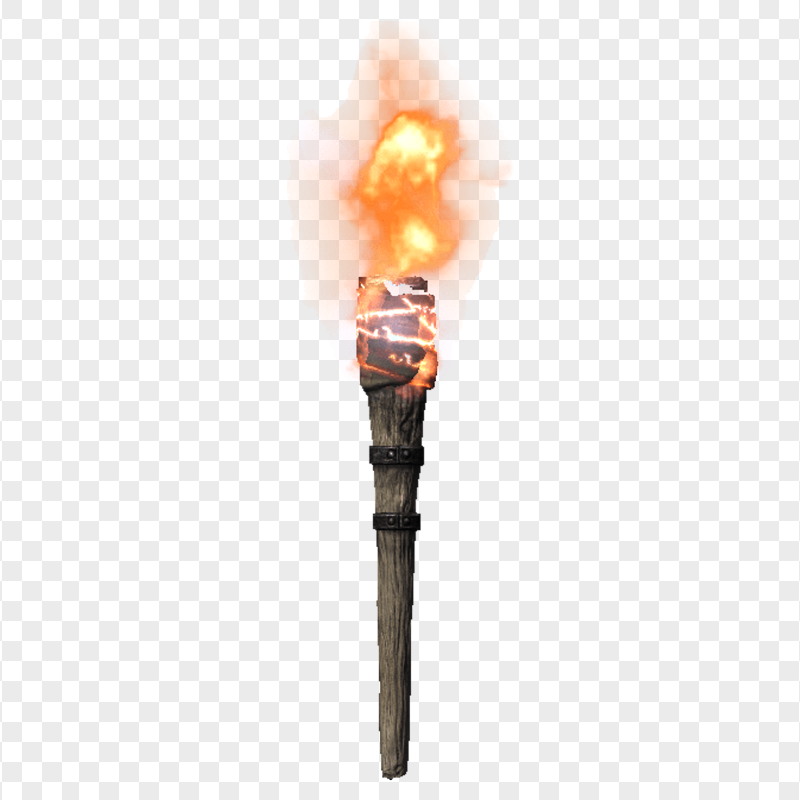 HD Wooden Flame Fire Torch PNG