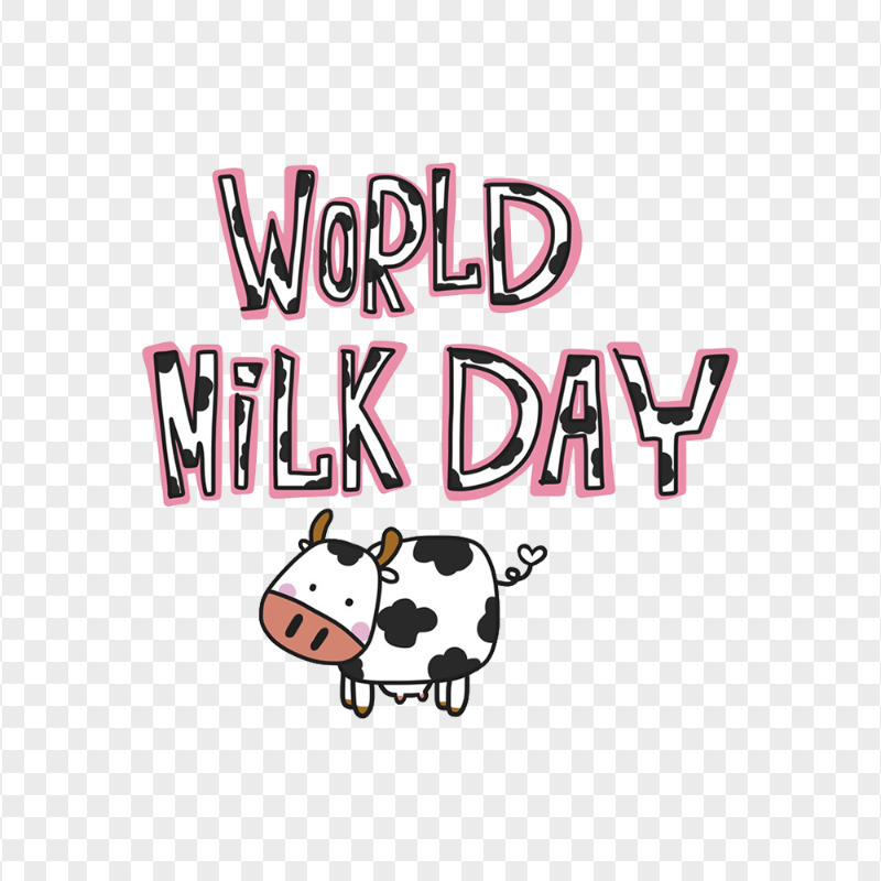 HD Word Milk Day Cartoon Logo Text PNG
