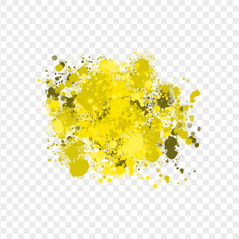 HD Yellow Paint Splat Abstract Transparent Background