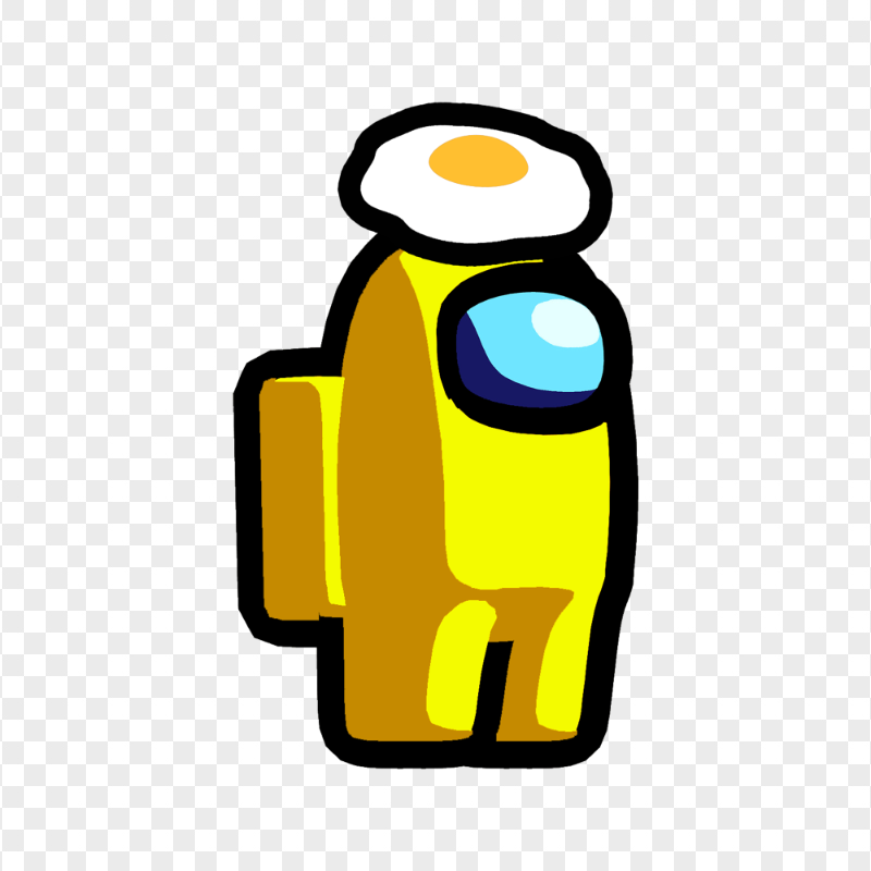 HD Yellow Among Us Character Egg Hat PNG