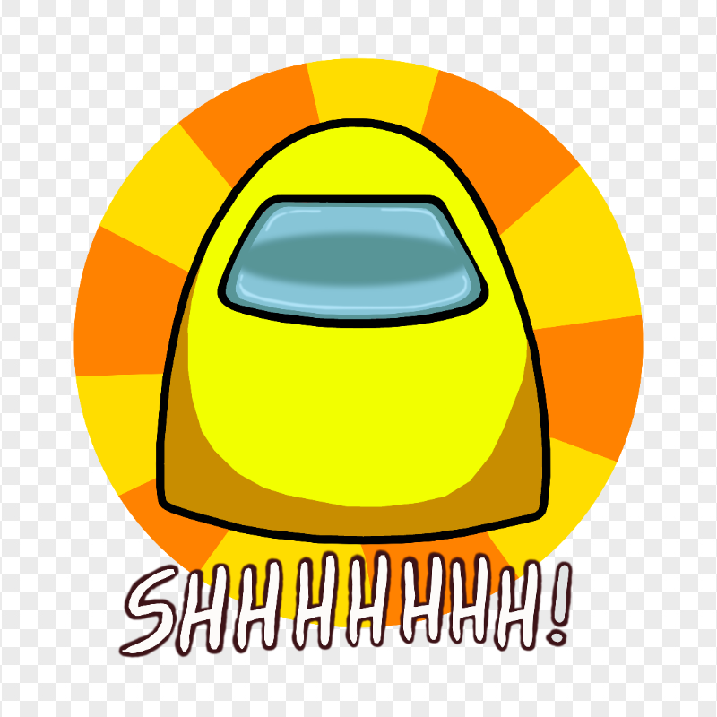 HD Yellow Among Us Crewmate Shhh Logo Without Hand PNG