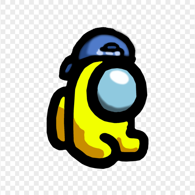 HD Yellow Among Us Mini Crewmate Baby Backwards Baseball Cap PNG