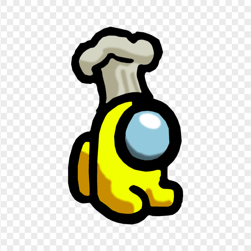 HD Yellow Among Us Mini Crewmate Chef Hat PNG
