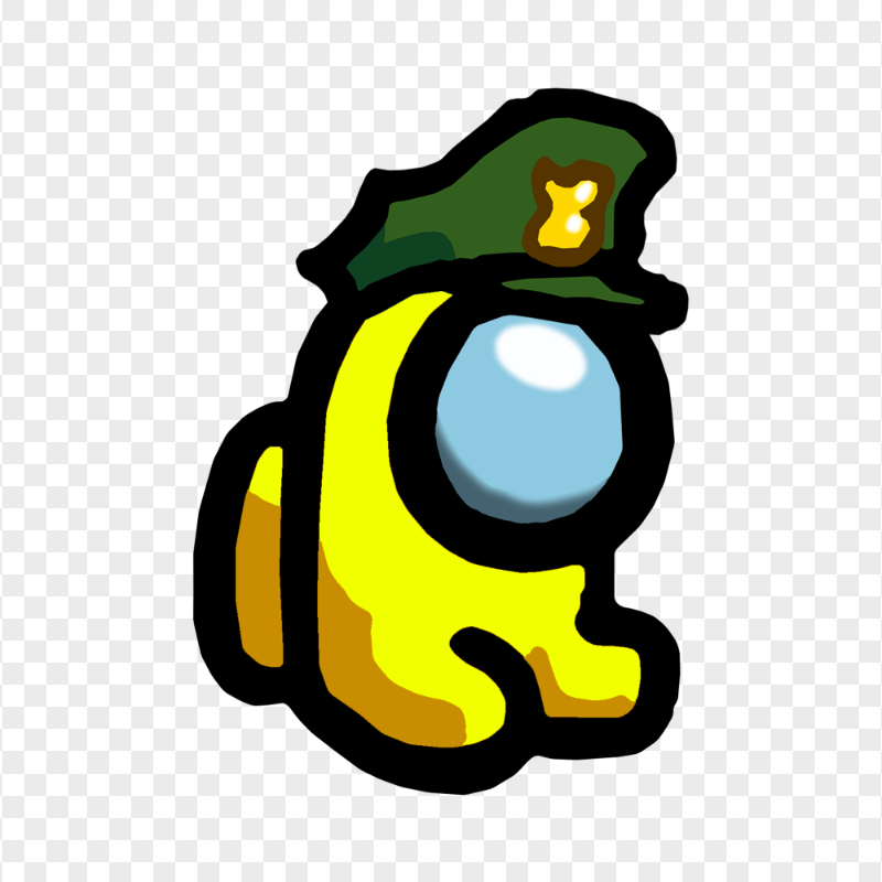 HD Yellow Among Us Mini Crewmate Military Hat PNG